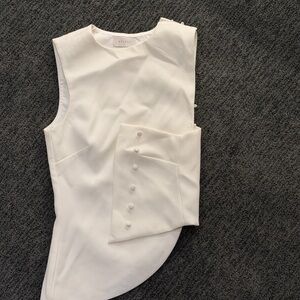 Meshki Women's Cream Sleeveless Blouse